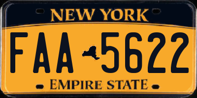 NY license plate FAA5622