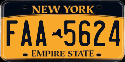 NY license plate FAA5624