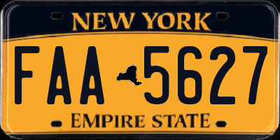 NY license plate FAA5627