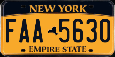 NY license plate FAA5630