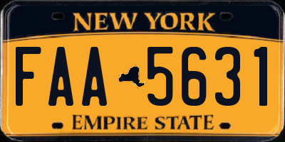 NY license plate FAA5631