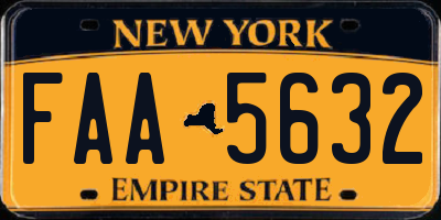 NY license plate FAA5632