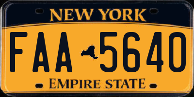 NY license plate FAA5640