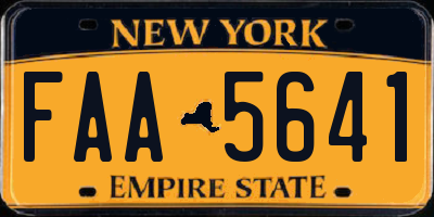 NY license plate FAA5641