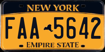 NY license plate FAA5642