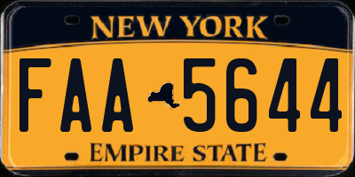 NY license plate FAA5644