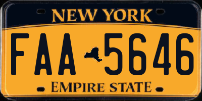 NY license plate FAA5646