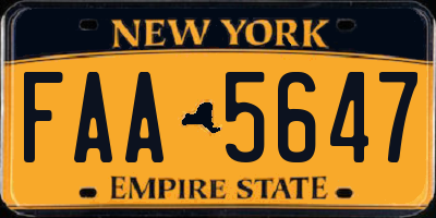 NY license plate FAA5647