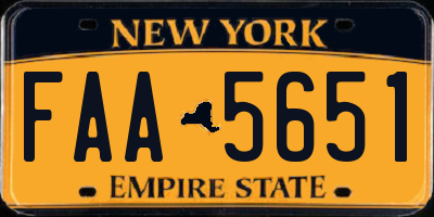 NY license plate FAA5651