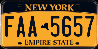 NY license plate FAA5657