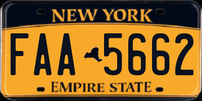 NY license plate FAA5662