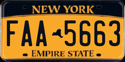 NY license plate FAA5663