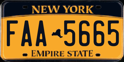 NY license plate FAA5665