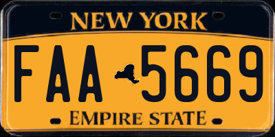 NY license plate FAA5669