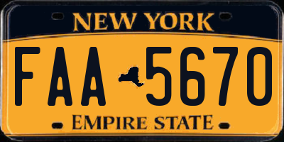 NY license plate FAA5670