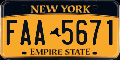 NY license plate FAA5671