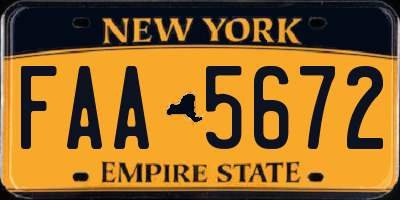 NY license plate FAA5672