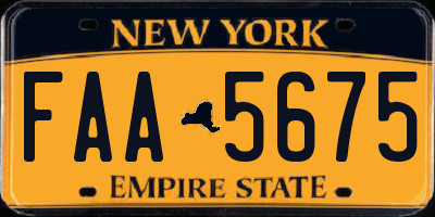 NY license plate FAA5675