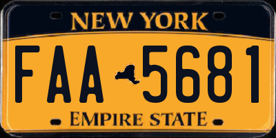 NY license plate FAA5681