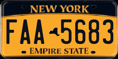 NY license plate FAA5683