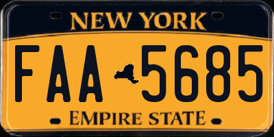 NY license plate FAA5685