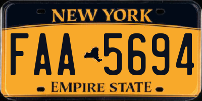 NY license plate FAA5694