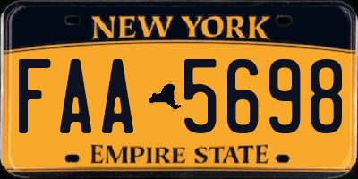 NY license plate FAA5698