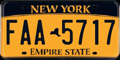 NY license plate FAA5717