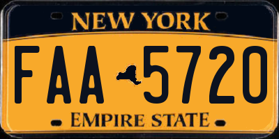 NY license plate FAA5720