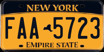 NY license plate FAA5723