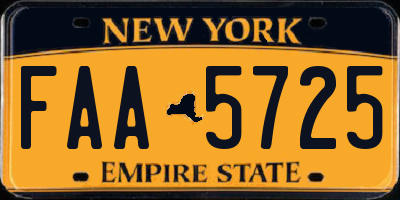 NY license plate FAA5725