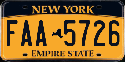 NY license plate FAA5726
