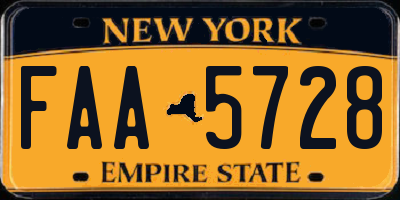 NY license plate FAA5728