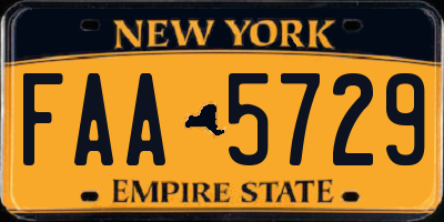 NY license plate FAA5729