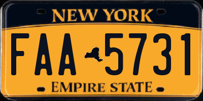 NY license plate FAA5731