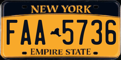 NY license plate FAA5736