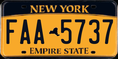 NY license plate FAA5737