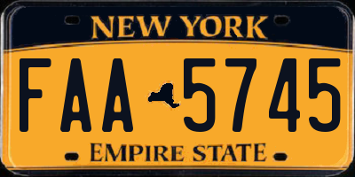 NY license plate FAA5745