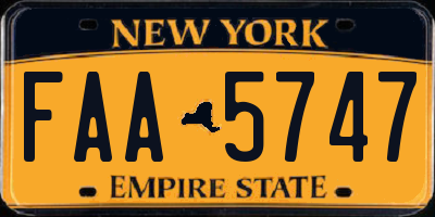 NY license plate FAA5747