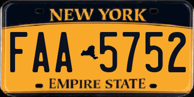 NY license plate FAA5752