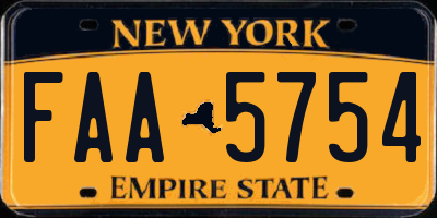 NY license plate FAA5754