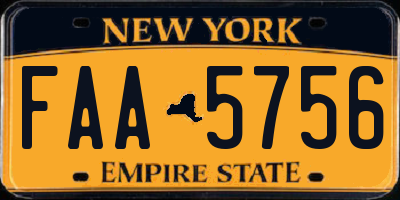 NY license plate FAA5756