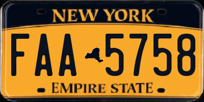 NY license plate FAA5758