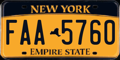 NY license plate FAA5760