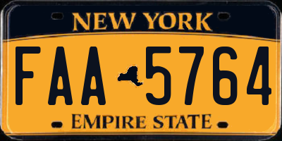 NY license plate FAA5764