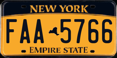 NY license plate FAA5766