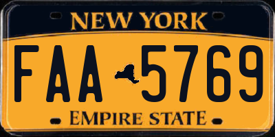 NY license plate FAA5769