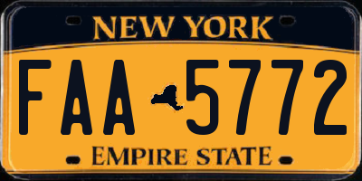 NY license plate FAA5772