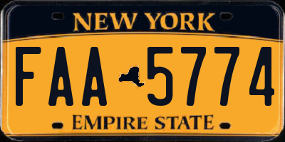 NY license plate FAA5774