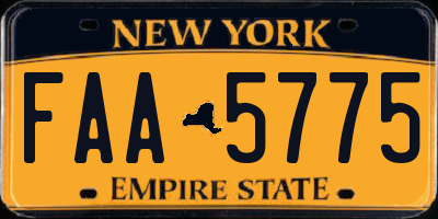 NY license plate FAA5775